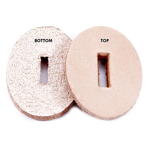 Cowhide Leather Handle Washers - Oval Shape - (1.30 x 1.00 x .125) - (Natural) - USA Made - (for Knife Making & Hobby) - (50 Pack) - color: (Natural)(50 Pack)