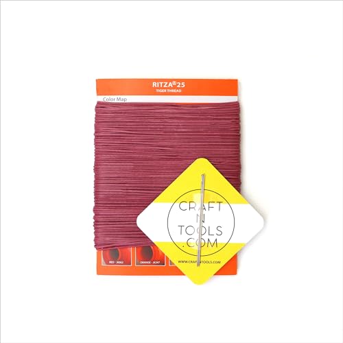 Bishop 0.6mm RITZA 25 Tiger Thread for Leather Craft | Waxed Polyester Saddlers Thread