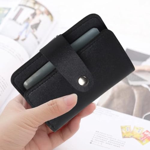 Stealodeal PU Leather Card Holder – Multi-Compartment Organizer for Debit/Credit/ATM Cards (Unisex Design) (black) - color: black