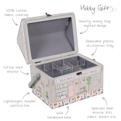 Hobby Gift Sewing Shop Sewing Box - color: Sewing Shop, size: 11.4 x 8.4 x 10"