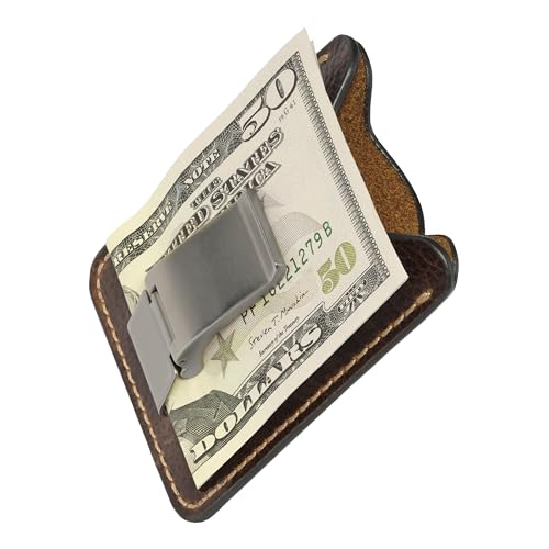 House of Jack Co. Wyatt Money Clip Wallet for Men,Front Pocket Wallet,Brown | Slim Leather Wallet, Minimalist Wallet, Card Holder Wallet, Men's Wallet, Full Grain Cowhide Leather, Gift for Men