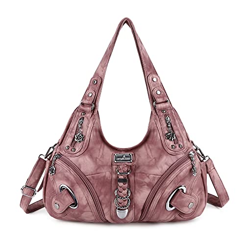 Angelkiss Hobo Purses and handbags for Women Satchel Handbag Women Purses Large Daily Shoulder Bags - color: 7028pink