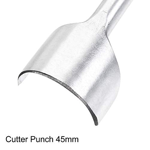 uxcell Half-Round Shaped Leather Cutter Punch 45mm Strap End Punch Tool for Crafting Strap Belt Wallet and Bag - size: 45mm