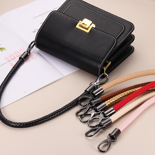 MECCANIXITY Braided Purse Strap, PU Leather Purse Strap Handle Replacement for Handbag Tote Underarm Bag Making - color: Light Yellow