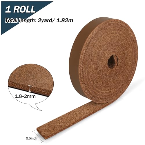 JinRuiKJ Top Grain Leather Strap - 1/2 Inch Wide 72 Inches Long Light Brown Leather Strips - Very Suitable for DIY Arts & Craft Projects, Traction Ropes, Bag Straps, Furniture Handles - color: Light Brown, size: 0.5''x72'' (1.3x182cm)