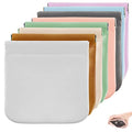 CANIPHA 8pcs Lambskin Pocket Cosmetic Bag, Waterproof Portable Small Makeup Bag No Zipper Self-closing Pouch for Women Mini Travel Storage Cosmetics Headphones Jewelry - color: 8pcs