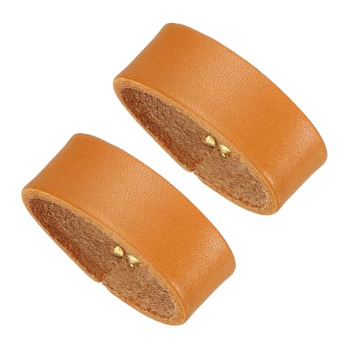 PATIKIL Leather Loop Keeper, Leather Loops Belt Keeper Loops Retainer Straps Replacement, - color: Earthy Yellow, size: 1.5"/1.6"