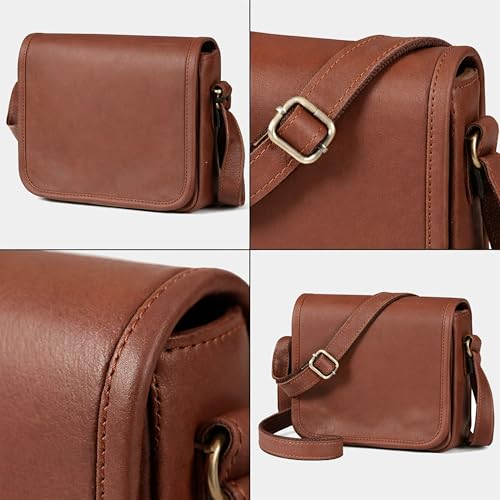 11 inch Small Crossbody Shoulder Genuine Leather iPad/Tablet Vintage Messenger Bag For 10.5 inch iPad Pro for Women & Men - style: Simple