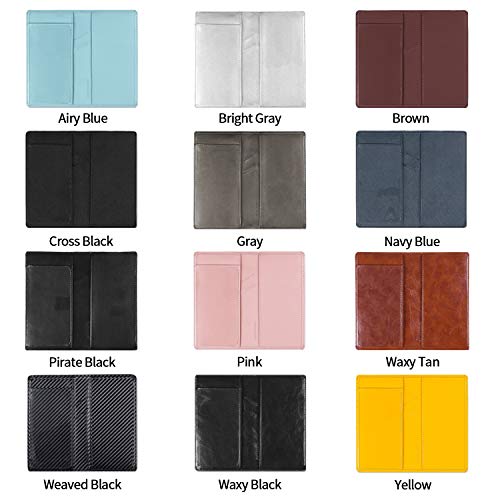 Leather Checkbook Cover for Men Women RFID Blocking by GNEGNI - color: Gray