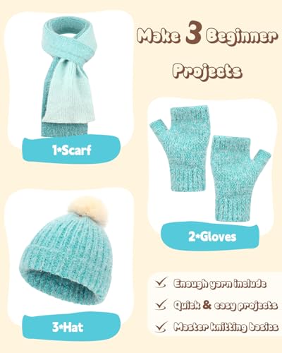 Katech Knitting Kit for Beginners Adults Kids-Beginners Knitting Kit - color: gradient