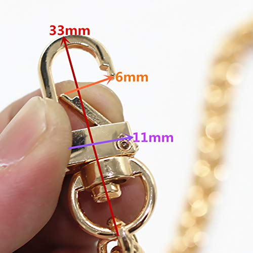 39.4" Gold Purse Chain Strap Replacement for Crossbody Shoulder Handbags | DIY Iron Flat Chain Strap with Metal Buckle Replacement for Purse, Crossbody Bag Shoulder Bag - color: Gold, size: 39.4"