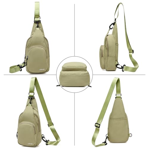 cakang Womens Sling Bag Crossbody Bags for Women Vegan Leather Sling Backpack Daypack Fanny Pack Crossbody Purse Travel - color: 6-green-small