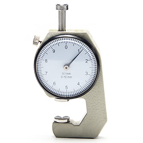 Utoolmart Dial Thickness Gauge, Flat Head Thickness, 0-10mm Tester Dial Measuring Tool for Paper Leather Cloth Paper, Film, Wire 1 Pcs - size: 0-10MM
