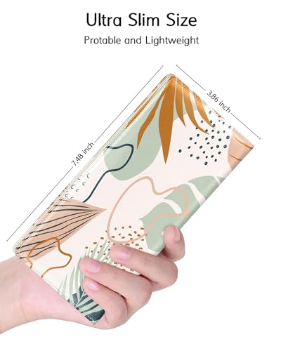 Nipichsha Womens Wallet, RFID Slim Wallets for Women, Thin Ladies Credit Card Holder Purse, Cute Leather Bifold Clutch Billfold with 11 Card Slots & ID Window, Boho Leaves | Long Ladies Billfold, RFID Slim Wallets for Women, Thin Ladies Credit Card Holder