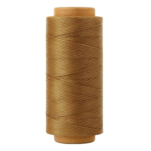 Mandala Crafts 210D 1mm Tan Flat Waxed Thread for Leather Sewing - color: Tan, size: Flat 210D 1mm 197 Yards