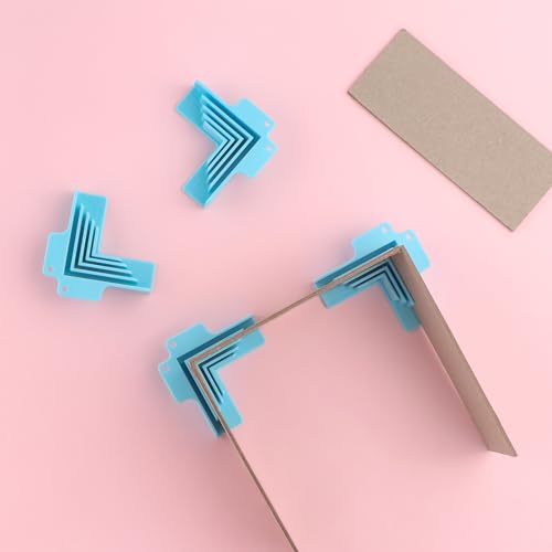 BAOFALI 9Pack Clamps Corner Guides Cartonnage Corner Holding with Metal Bookbinding Cover Tool Corner/Divider Assembly (3 mm, 2 mm, 1.5 mm, 1 mm Wide) for Book Covers, Chipboard Boxes, Dioramas - color: 9 Pcs Box Guide Blue