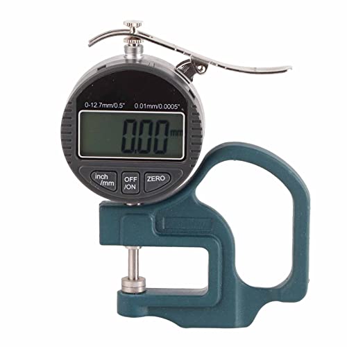 Thickness Gauge Digital Micrometer Digital Display Paper Leather Cloth Thickness Gauge Measuring Tool Range 0‑12.7mm 0.01mm