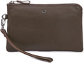 Leather Wristlet Wallet for Women Clutch Handbag Purse with Cell Phone Slot | Genuine Top Grain Leather, 8 Credit Card Slots, Detachable Strap, YKK Zipper, Gifts for Women - color: Brown Nappa
