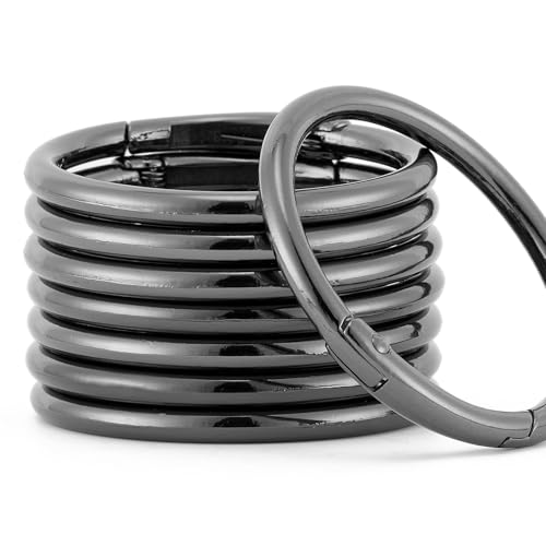 DEVPSISR 25pcs Trigger Spring O Rings Round,Metal Keychain Ring Round Carabiner Clips for Keyrings Buckle, Bags,Purses - color: Gunmetal, size: 1 1/4"