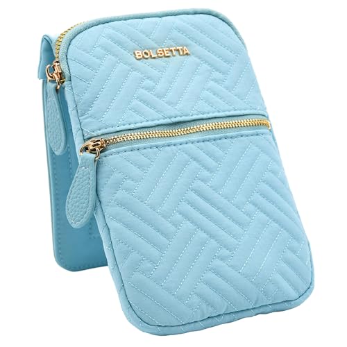 Magnetic Hip Pouch - RFID Blocking Pouch and Key Fob Protector - Zippered Pocket, Magnetic Snaplock Attachment - Lightweight Travel Wallet, Hip Bag for Concerts & Errands - Seafoam Teal Quilt - color: Seafoam Teal