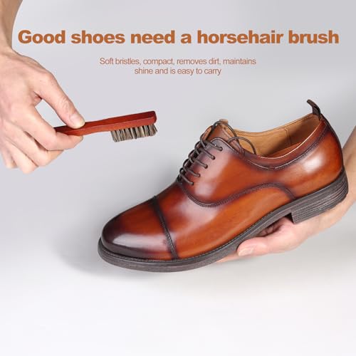 Shoe Brush Shoe Polish Brush Horse Hair Brush for Leather Horsehair Shoe Brush Professional Shoe Polish Applicator