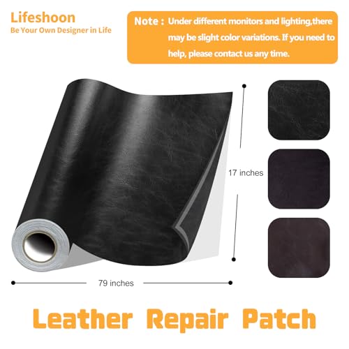 Leather Repair Patches, Self Adhesive Vinyl for Couches Furniture - color: Glossy Coffee, size: 17X79 inch