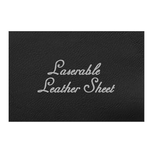 HARFINGTON Laserable Leather Sheets 18" x 12" x 0.04" Non-Adhesive Engraving Leatherette Sheets Laserable Leather Hat Patch for DIY Caps Jackets Backpacks Clothing, Black/Silver - color: Black/Silver