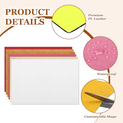 HARFINGTON Laserable Leather Sheets 18" x 12" x 0.04" Non-Adhesive Engraving Leatherette Sheets Laserable Leather Hat Patch for DIY Caps Jackets Backpacks Clothing, Bright Yellow/Black - color: Bright Yellow/Black