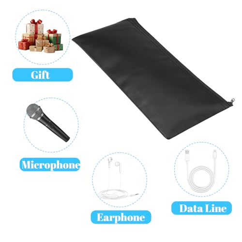 Amabro 2Pcs Microphone Bag Shockproof Zip Case Travel Studio Mic Protector