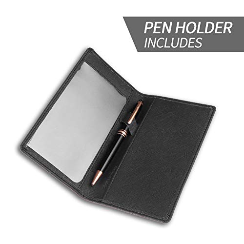 Leather Checkbook Cover for Men Women RFID Blocking by GNEGNI - color: Cross Black
