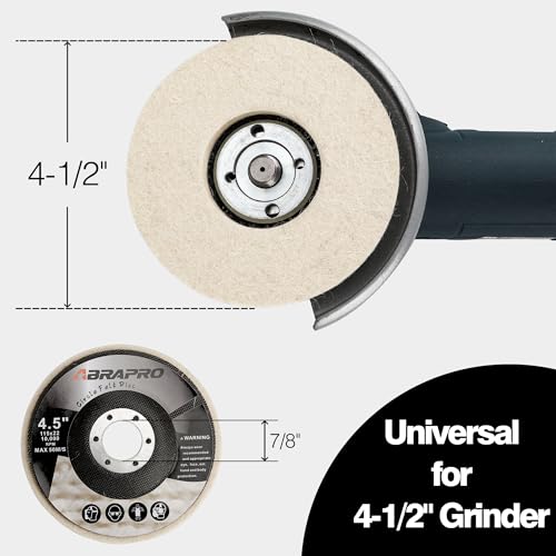 4.5" x 7/8" Circle Wool Polishing Disc for Angle Grinder, 5 Pack | Wool Buffing Wheel Pad for Polishing Rough Surface to a Mirror Finish, for Metal Aluminum Marble Wood - style: 5pack-Circle Felt Disc