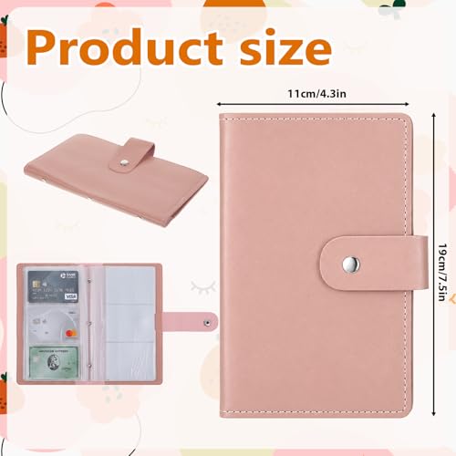 Credit Card Book, 96 Slots, Pink, Card Holder Organizer for Women | Business Card Holder, Portable Organizer, Lightweight, ID Debit Gift Cards Organizer, Prevents Loss, for 3x2 Inch Cards