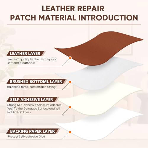 Leather Repair Tape,16 x 30 Inches Self Adhesive Leather Repair Patch，Leather Repair Kit for Furniture，Couches,Car Seats,Cabinets,Handbags(Dark Brown) - color: Dark Brown, size: 16″x 30″