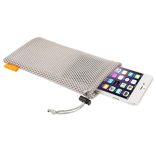 TAODAN 5-Pack Nylon Mesh Drawstring Storage Pouch Bag - 3.5 x 7.3 Inch - color: Gray