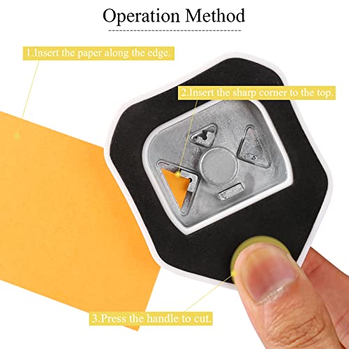 3 Way Chamfer Corner Punch, 3 in 1 Craft Paper Corner Cutter for Paper Crafts, Laminate, Cardstock, Business Card, DIY Projects, Photo, Card Making and Scrapbooking - color: Yellow