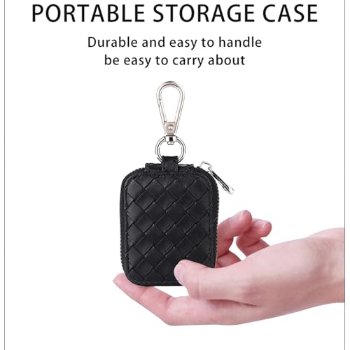 Earbud Case, Headphone Storage Case with Keychain EB-1 Lattice Black - color: Cable Lattice Black