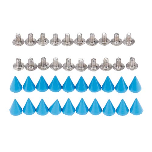 Punk Metal Rivets Screw For Handbag, Belt Shoes, Colored Metal Screw Back Rivet, Cone Spikes Screwback Studs, DIY Leathercraft Findings, 7X10MM, Blue - color: Blue