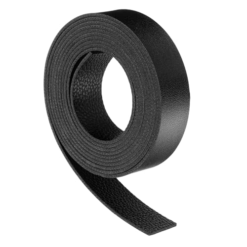 uxcell Leather Straps, 0.8 Inch Wide 79 Inch Long Soft Flat Leather Strips Cord for Craft Projects Tooling Belt Bag Making, Black - color: Black, size: 0.8 Inch Wide 79 Inch Long