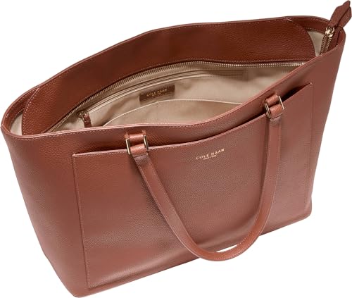 Cole Haan Women's Elyse Leather Tote Bag - color: Dark Cuoio, size: Medium