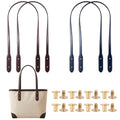 Winsyison 4pcs Leather Purse Band with Rivets, 28.15in, Navy & Brown | Adjustable, Wraps Mount Handbag Handles, Long Bag Belt, for Purse Handbag Shopping Tote Bags - color: Navy & Brown-4pcs