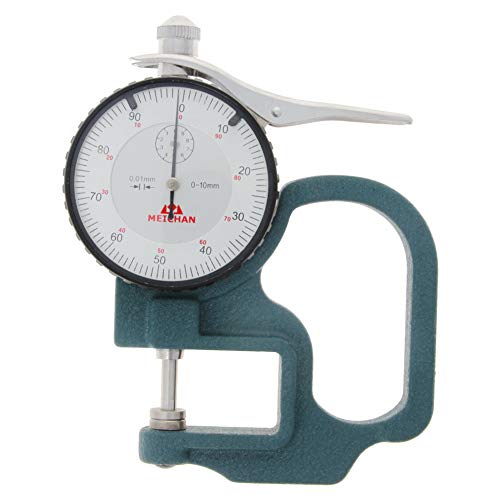 Utoolmart Dial Thickness Gauge, 0-10mm x 30mm / 1.18-inch Flat Head Thickness, Precision Round Dial, Indicator, Measuring Tool for Paper Leather Cloth Paper, Film, Wire 1 Pcss - size: C-09 0-10*30mm