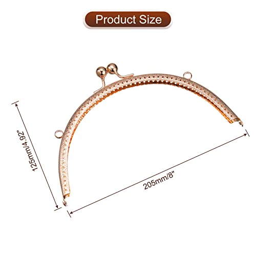 uxcell 4pcs Metal Purse Frame, 8" Kiss Lock Clasp Frame Rectangle Embossed Clutch Frame Handles for Coin Purse Sewing Wallets Bags Making DIY Craft, Gold - color: Gold, size: 8"