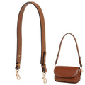 PH PandaHall Leather Replacement Shoulder Strap, 28.5 Inch (72.5cm) Purse Strap 1.4 Inch Wide Short Bag Strap with Golden Metal Clasps for Women DIY Underarm Bag Crossbody Shoulder Bag Handbag, Brown - color: Brown Strap+golden Buckle