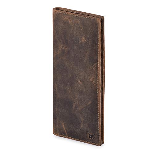 Long Wallet for Men Women Leather Slim Bifold RFID Blocking Card Holder | Real Top Grain Leather, Stylish 18 Credit Card Slots, 2 ID Windows, 2 Currency Sleeves, Gift Box, (Moss Green, Crazy Horse) - color: Moss Green Crazy Horse