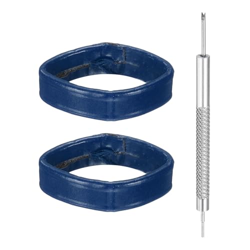 HARFINGTON Leather Watch Band Loops Replacement Watch Band Keeper Watch Strap Holder Retainer Wristwatch Strap Fastener Rings - color: Dark Blue, size: 18mm