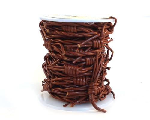 Barbwire Leather Cords 1.5mm Faux Barbwire Cords Leather Twisted 5 Meters = 5.46 Yards Genuine Round Leather Cord Necklace Bracelets (Rust) - color: Rust