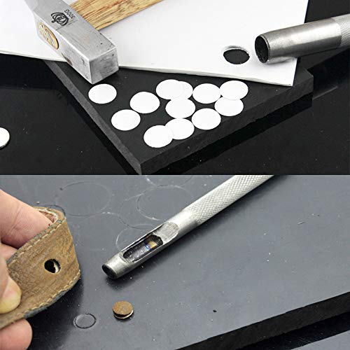 Leathe Punch Set Heavy Duty Round Hole Punch Set Leather Hole Tool,for Leather, Canvas (Silver, 12-pcs) - size: 12-pcs