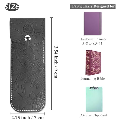 Adjustable Elastic Band Pen Holder for Notebooks, Pen Sleeve Pouch for Journals, Pencil Holder, Bible Planner Accessories, Cute Pencil Case(1-Black) - color: 1-Black