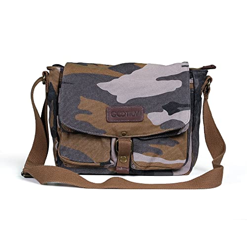 GOOTIUM Canvas Messenger Bag - Vintage Crossbody Shoulder Bag Military Satchel - color: Camo