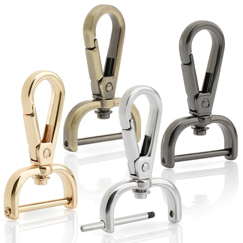 CRAFTMEMORE 2pcs Detachable Snap Hook Swivel Clasp w/Screw Bar VT493 Bag Strap Hardware Replacement (3/4 Inch, Gold) - color: Gold, size: 3/4 inch